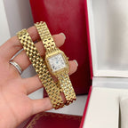 Panthere 22mm Gold Diamond Bezel Double Chain 44cm
