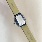Baignoire Silver Diamond Case Black Leather Strap