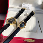 Baignoire Gold Case Black Leather Black Dial
