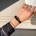 Baignoire Gold Case Black Leather Black Dial