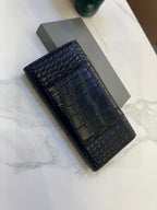 WALLET 15 IN BLACK CROCODILE EMBOSSED CALFSKIN