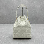Dior 2025 Coconut Bucket Bag 25cm White Lambskin