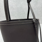 The Row 2025 Park Tote Stitch Bag Dark Brown 22cm Leather