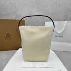 The Row 2025 Large N/S Park Tote Bag 43cm White Leather Canvas