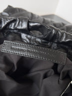 CRUSH LARGE TOTE BAG 46 IN BLACK QUILTED CALFSKIN SILVER HARDWARE