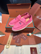 lp summer charm walk loafer dark pink suede