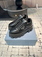 PRA MONOLITH BRUSHED LACE-UP SHOES BLACK LAMBSKIN