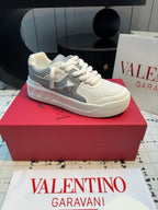 One Stud Xl Trainer In White Mix Grey Nappa Leather And Mesh Fabric 824989