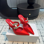 Manolo Satin Maidugura Mules 90mm Red Satin