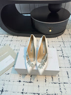 Lurum 90 White Satin Crystal Embellished Pumps 868664