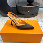 LV Blossom Slingback Pump 95mm Black Lambskin
