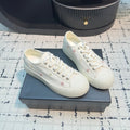 CC Low Sneaker 30mm White With Small Flowers Cavas Fabric