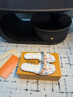 LV LV x TM 6AM Flat Mule White with Monogram Multicolore Leather 218910