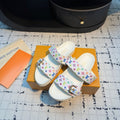 LV LV x TM Bom Dia Flat Comfort Mule White with Monogram Multicolore Leather 218912