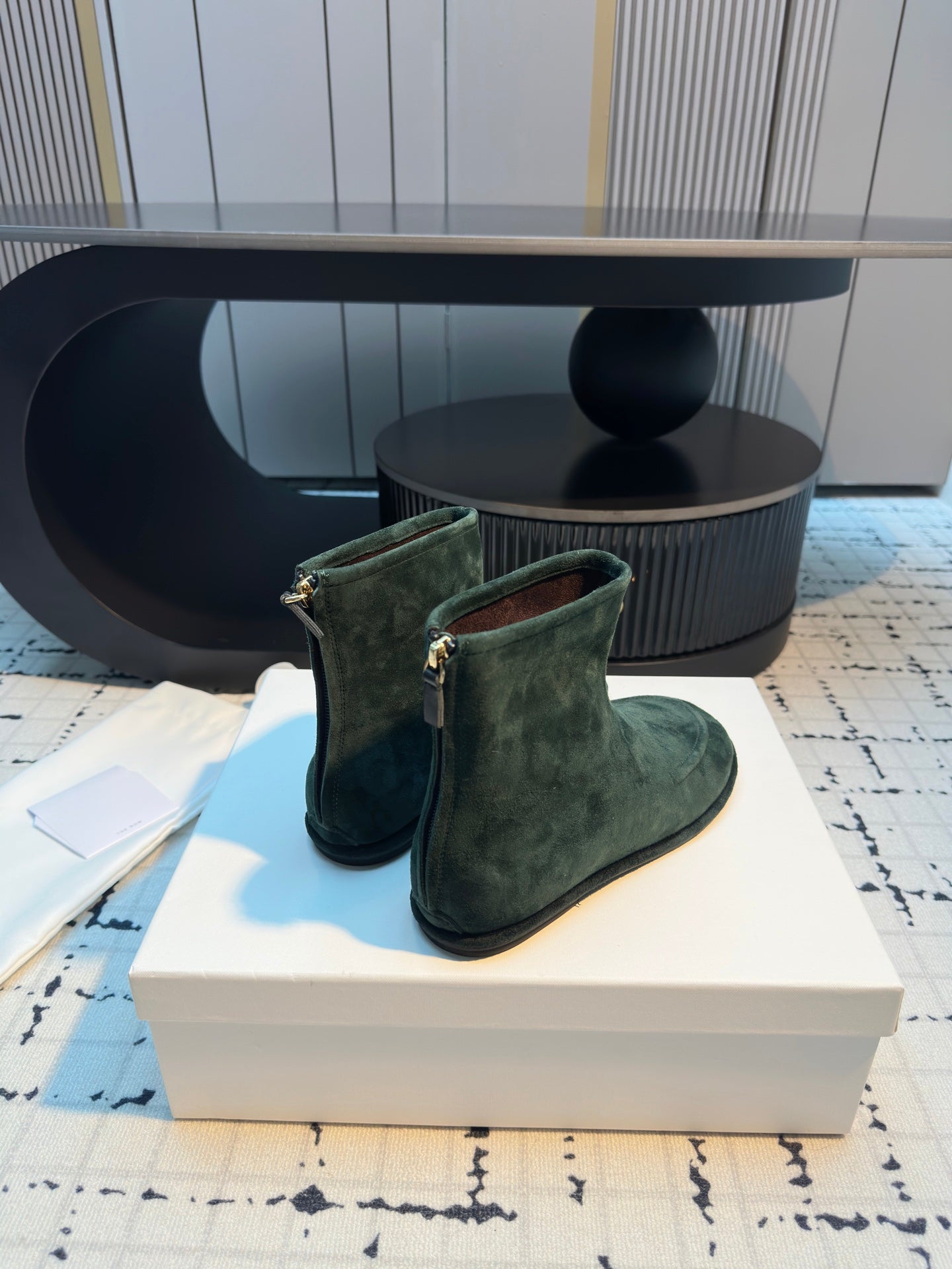 The Row Canal Ankle Boots 20mm Angry Ocean Suede 429311