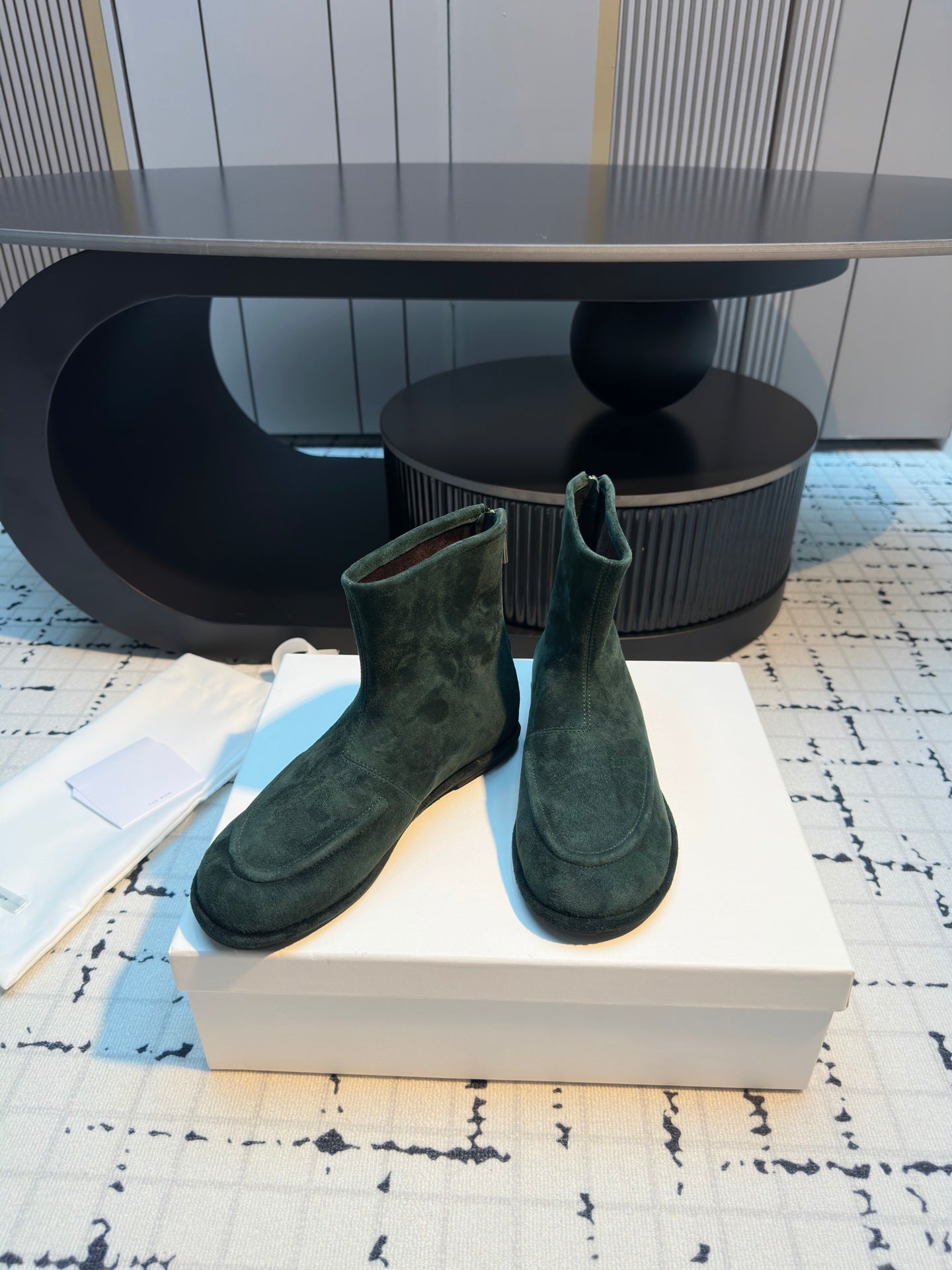 The Row Canal Ankle Boots 20mm Angry Ocean Suede 429311