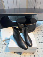 The Row Zipped Ankle Boots 50mm Black Calfskin 429313
