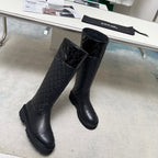 CC Classic Knee High Boots Quited Black Sheepskin 529336