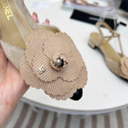 CC Pointed Toe Sandals Beige Suede