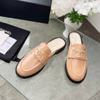 CC 25 Mule Beige Patent Calfskin Gold Double C