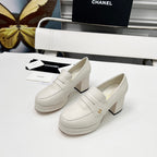 CC Platform Loafers 70mm White Sheepskin 459434