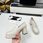 CC Platform Loafers 70mm White Sheepskin 459434