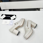 CC Platform Loafers 70mm White Sheepskin 459434