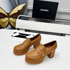 CC Platform Loafers 70mm Brown Sheepskin 459436