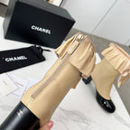 CC 25 latest low-top boots beige black sheepskin 459453