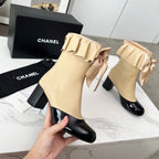 CC 25 latest low-top boots beige black sheepskin 459453