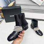 CC 25 latest low-top boots pearl black patent leather 459470