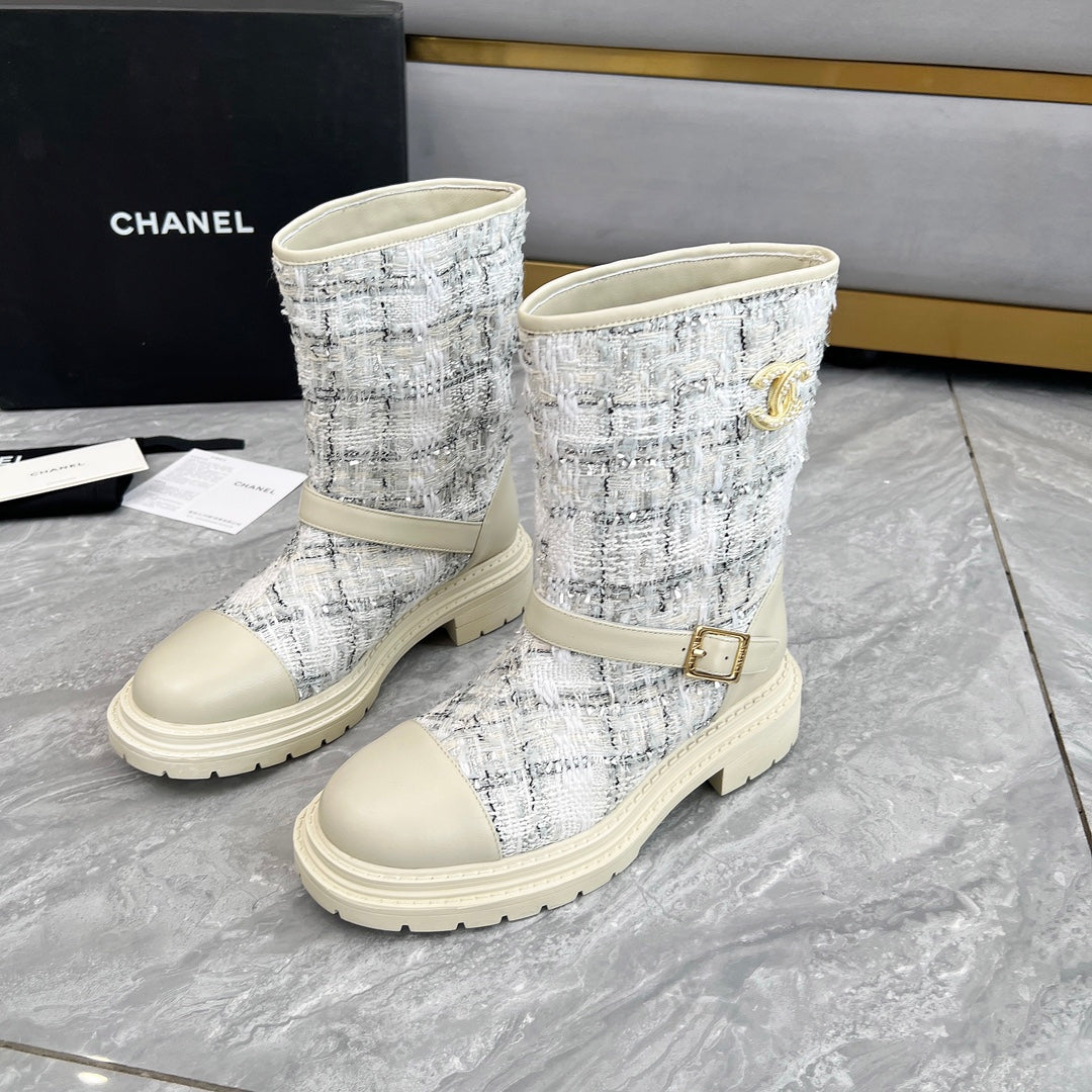 CC 25 ankle boots ivory tweed mix sheepskin 459499