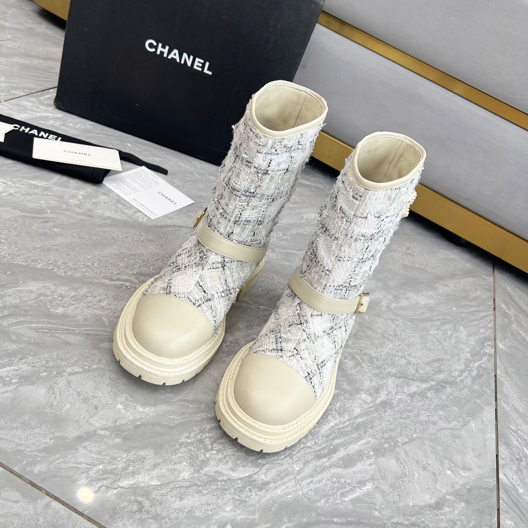 CC 25 ankle boots ivory tweed mix sheepskin 459499