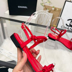 CC 2026 Pearl Sandal Red Satin Leather 692020