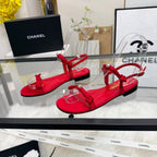 CC 2026 Pearl Sandal Red Satin Leather 692020