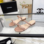 CC 2026 Pearl Slide Beige Satin Leather 692025