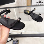 CC 2026 Pearl Slide Black Satin Leather 692026