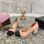 mary janes 60 double buckle beige calfskin black grosgrain