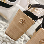 platform sandal 90 cross black calfskin