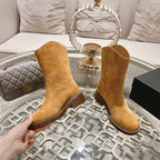 CC Ankle Boots 40mm Dark Yellow Suede