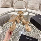 CC 25 Sandal Platform Heels Nude Lambskin 268973