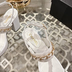CC 25 Sandal Platform Heels White Lambskin 268974