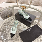 CC 25 Slingback Heel Mint Green Silk and Sheepskin 268920