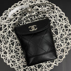 CC Phone Holder Bag 17cm Black Lambskin