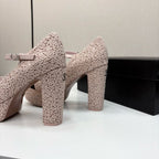 CC 25S Mary Jane Platform 11cm Calfskin Tweed