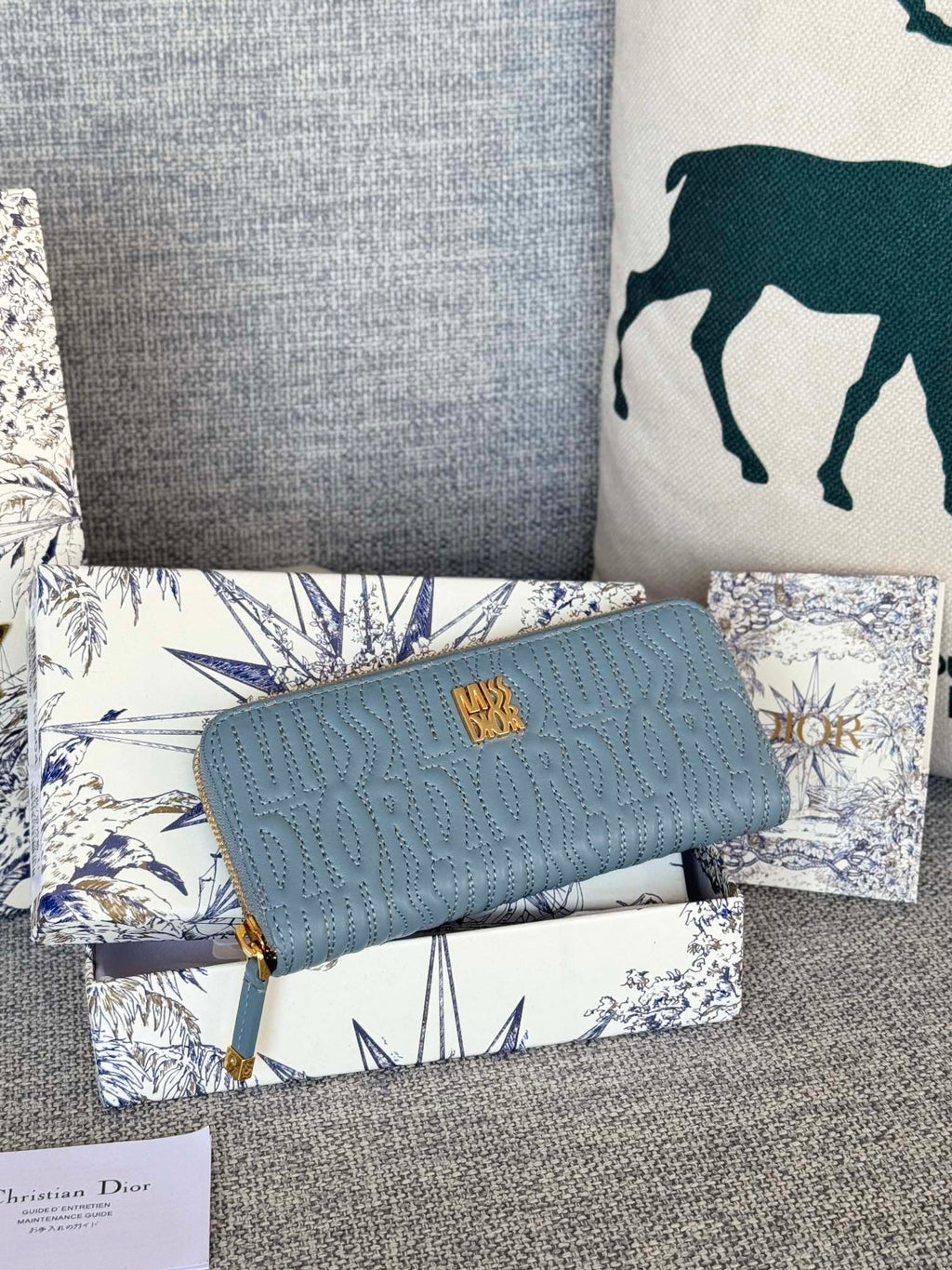 CD Miss Dior Freesia Zipper Wallet Lambskin GHW