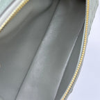 LP Extra Bag 19cm Ostrich Pattern Olive Gray Calfskin Gold Hardware