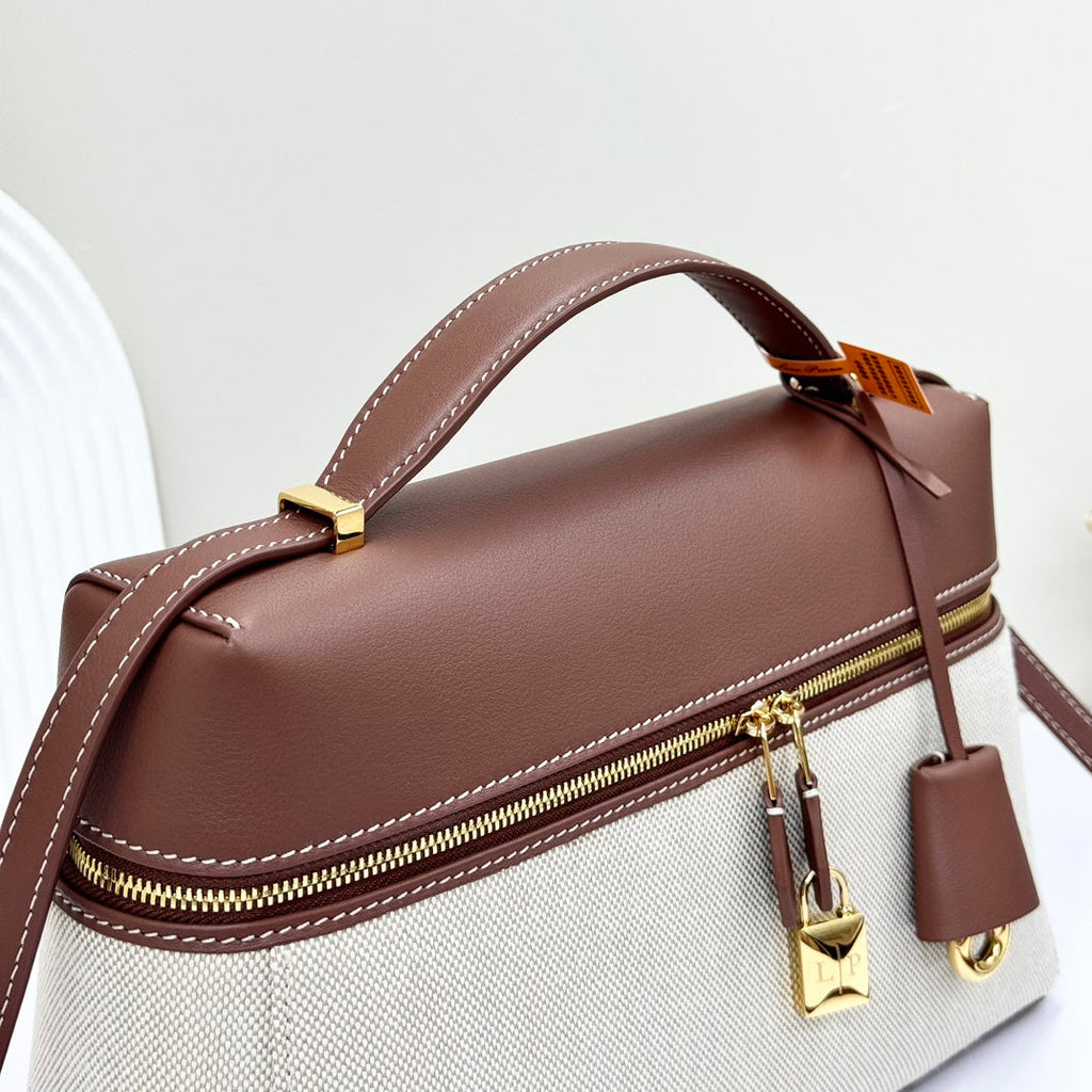 LP Extra Pouch L27 Caramel Calfskin Linen 231570