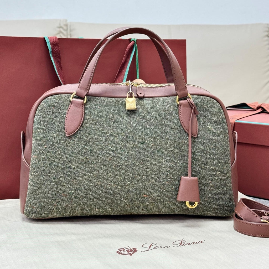 LP Needle Handbag 40.5 Muted Pink Tweed Calfskin 282253