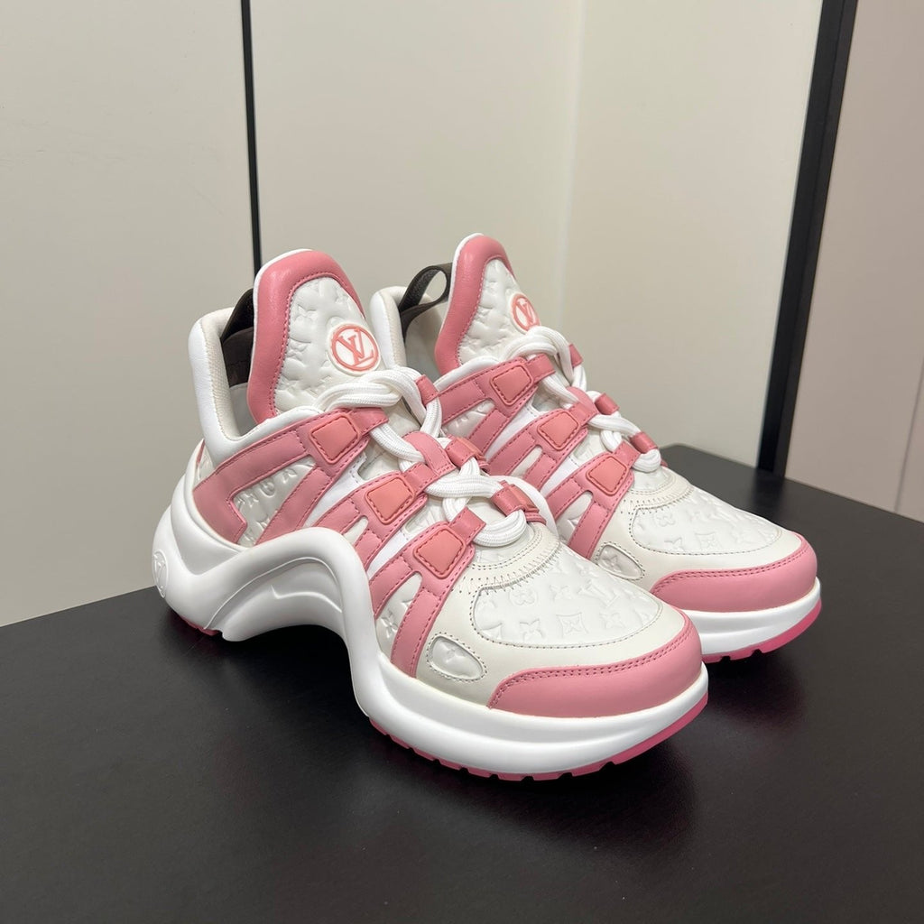 LV Archlight Sneaker 50mm White Mix Pink Monogram Cowhide